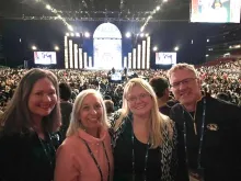 Colleen Beckemeyer, Cathy Hencken, Ann Kelly, and Nick Matrisotto, all parishioners of Annunciation/Our Lady of Providence parishes, at the SEEK24 conference in St. Louis.
