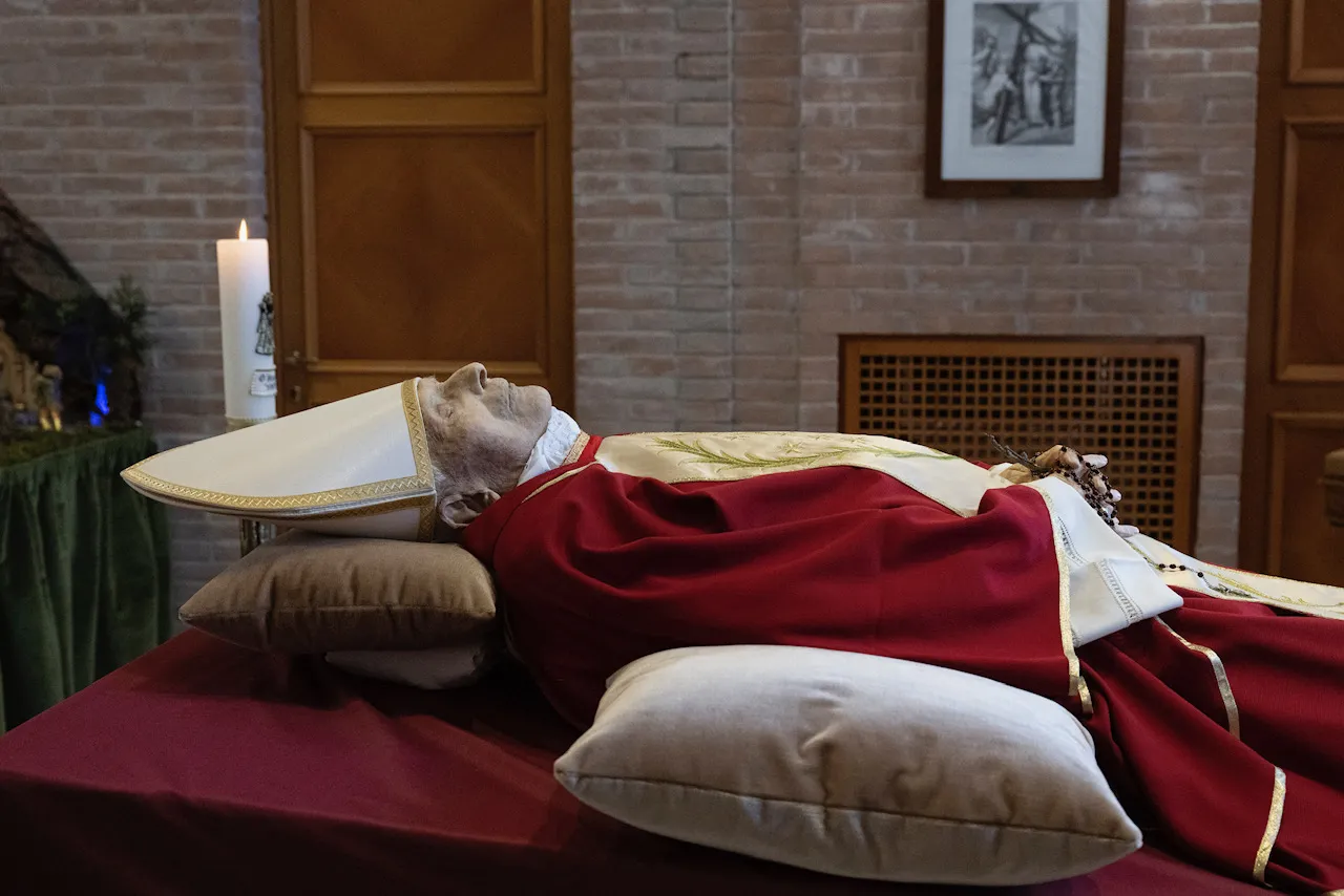 The Vatican has released photographs of the body of Pope Emeritus Benedict XVI, who died on Dec. 31, 2022, at age 95.?w=200&h=150