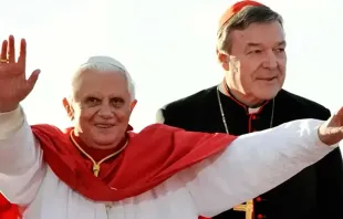Pope Benedict XVI and Cardinal George Pell in Australia. Credit: EWTN