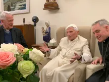 Benedict XVI meets with recipients of the Ratzinger Prize on Nov. 13, 2021.