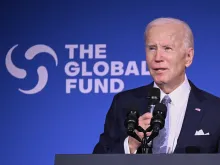 President Joe Biden speaks during the Global Fund Seventh Replenishment Conference in New York on Sept. 21, 2022.