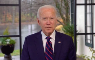 President-elect Joe Biden addresses a virtual 40th anniversary celebration of Jesuit Refugee Services on Nov. 12, 2020. Jesuit Refugee Services/Vimeo
