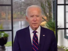 President-elect Joe Biden addresses a virtual 40th anniversary celebration of Jesuit Refugee Services on Nov. 12, 2020.