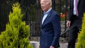 President Joe Biden leaves after attending Mass at Holy Trinity Catholic Church in Washington, D.C., on Aug. 27, 2023.