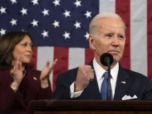U.S. President Joe Biden is shown here delivering his 2023 State of the Union address before a joint session of the United States Congress.