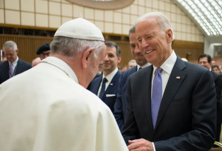 Pope Francis greets then-U.S. Vice President Joe Biden at the Vatican, April 29, 2016.?w=200&h=150