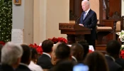 President Joe Biden speaks during an interfaith prayer service at the Cathedral-Basilica of St. Louis, King of France, in New Orleans on Jan. 6, 2025.