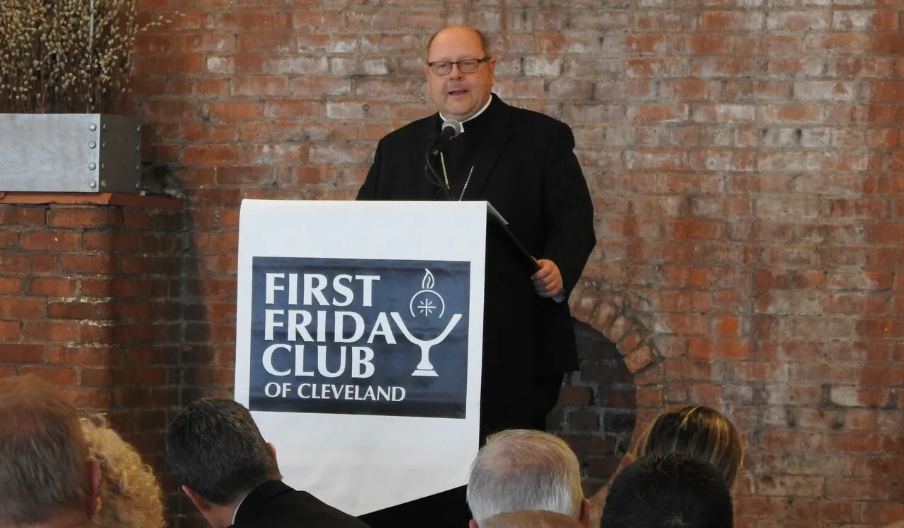 Bishop Edward Malesic addresses the First Friday Club of Cleveland, Feb. 10, 2022.?w=200&h=150