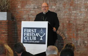 Bishop Edward Malesic addresses the First Friday Club of Cleveland, Feb. 10, 2022. Catholic Diocese of Cleveland.
