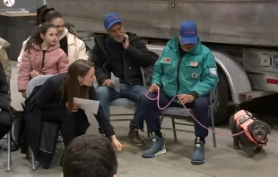 Joe Ditomasso and Kevin Hyde, along with their canine companion, Minnie, were lost at sea for 10 days and rescued on Dec. 13, 2022. Credit: WABC News screen shot