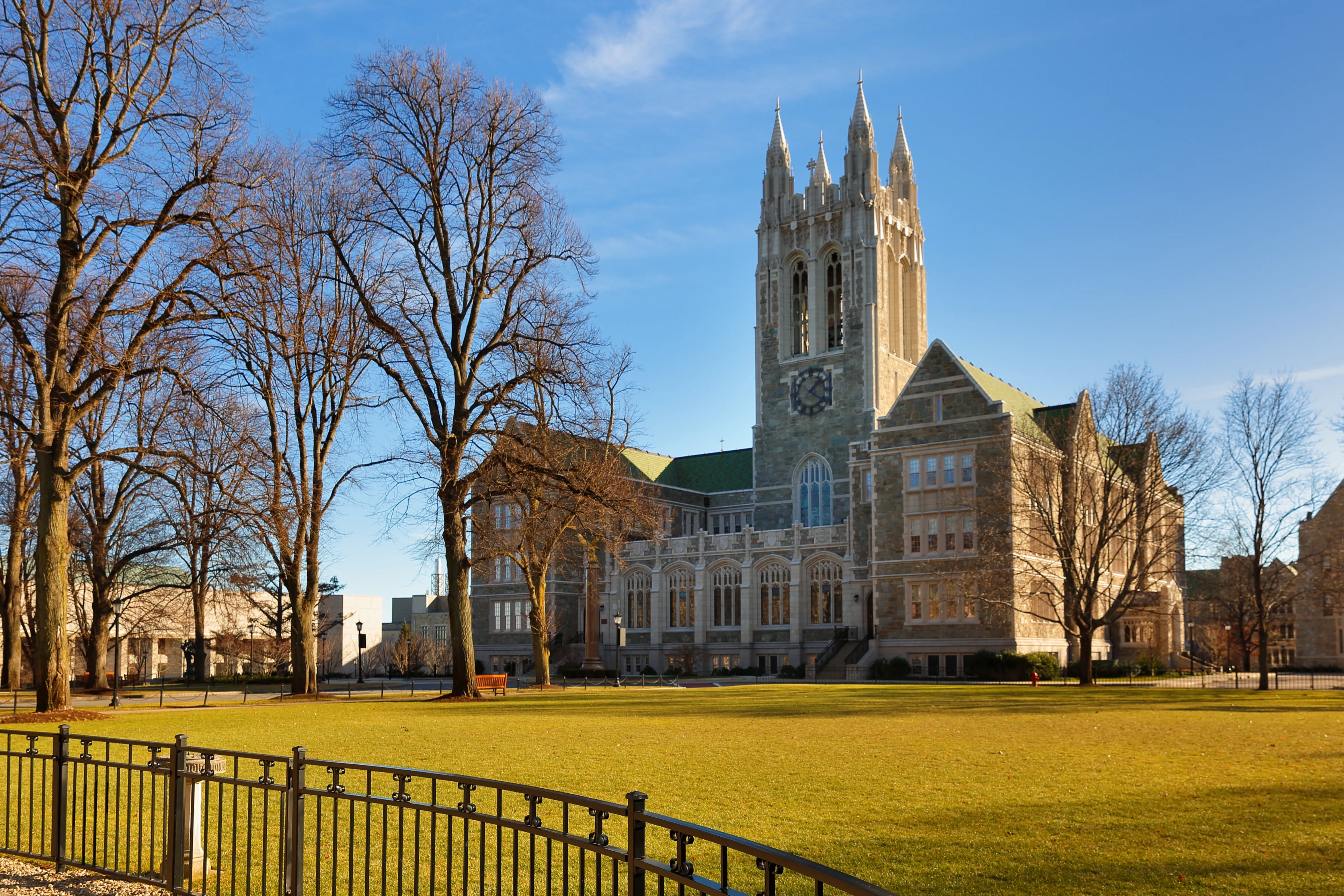 Looking up of Gasson Hall on the campus of Boston College in Chestnut Hill, Massachusetts.?w=200&h=150