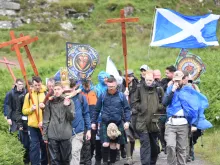 Pilgrims traveled on foot and by ferry from the Scottish west coast, across the Isle of Mull, and to Iona Abbey during the Brecbannoch Pilgrimage June 11–13.