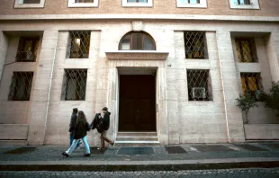 The facade of Cardinal Raymond Burke's Vatican apartment. Credit: Elizabeth Alva/EWTN