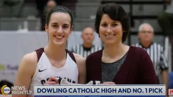 Caitlin Clark attended Dowling Catholic High School in West Des Moines, Iowa, where she was coached by Kristin Meyer, who joined “EWTN News Nightly” host Tracy Sabol on April 16, 2024, to share what it has been like for her to watch Clark become a basketball phenom.