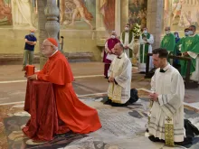 Cardinal Celestino Aós Braco of Santiago takes possession of his titular church in Rome, June 19, 2021.