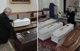 Cardinal Konrad Krajewski visits the Italian island of Ischia Dec. 8, 2022, on behalf of Pope Francis to console victims of recent flooding there. Credit: Holy See Press Office