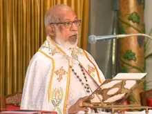 Cardinal George Alencherry preaches at St. Mary’s Cathedral Basilica, Ernakulam, India, on Palm Sunday 2021.