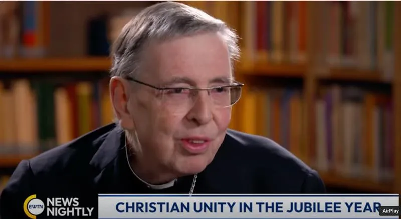 Cardinal Kurt Koch, president of the Dicastery for Promoting Christian Unity, speaks with EWTN Vatican Bureau Chief Andreas Thonhauser on Jan. 18, 2024.?w=200&h=150