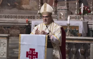 Cardinal Pierbattista Pizzaballa gives the homily at a Mass in which he took possession of his titular church, St. Onuphrius, in Rome on May 1, 2024. Credit: Vatican Media