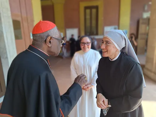 Cardinal Robert Sarah speaks with students and faculty at the Pontifical University of St. Thomas Aquinas on May 25, 2023. Credit: Benedicte Cedergren/Angelicum