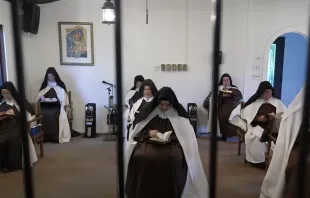 Discalced Carmelite sisters from the Mount Carmel Monastery in Port Tobacco, Maryland. Screenshot from EWTN News In Depth