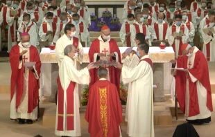 Bishop Stephen Chow's ordination as bishop in Hong Kong’s Cathedral of the Immaculate Conception Dec. 5, 2021 Screenshot from livestream