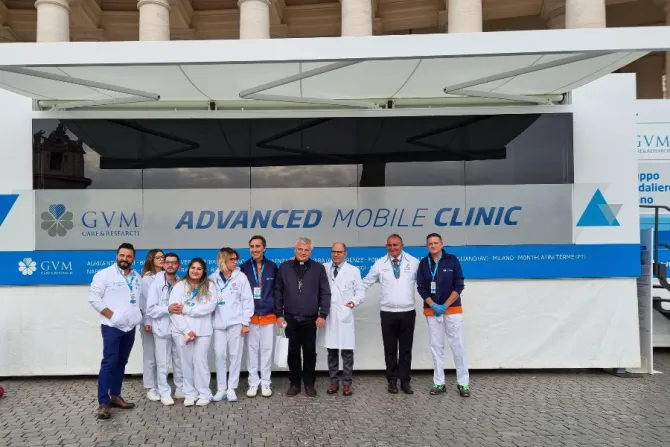A mobile health clinic in St. Peter’s Square on Oct. 25, 2021