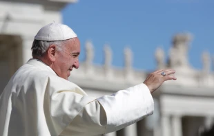 Pope Francis at the general audience in St. Peter’s Square on October 12, 2016. Daniel Ibáñez/CNA.
