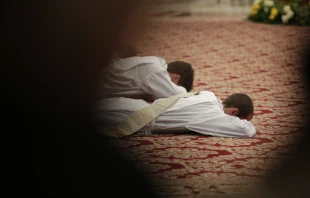 Pope Francis ordains 10 men to the priesthood in St. Peter’s Basilica on May 7, 2017. Credit: Daniel Ibáñez/CNA