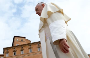 Pope Francis at the general audience in St. Peter's Square on May 23, 2018. Daniel Ibáñez/CNA.