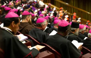 The opening day of the 15th Ordinary General Assembly of the Synod of Bishops in the Vatican Synod Hall on Oct. 3, 2018. Daniel Ibáñez/CNA.