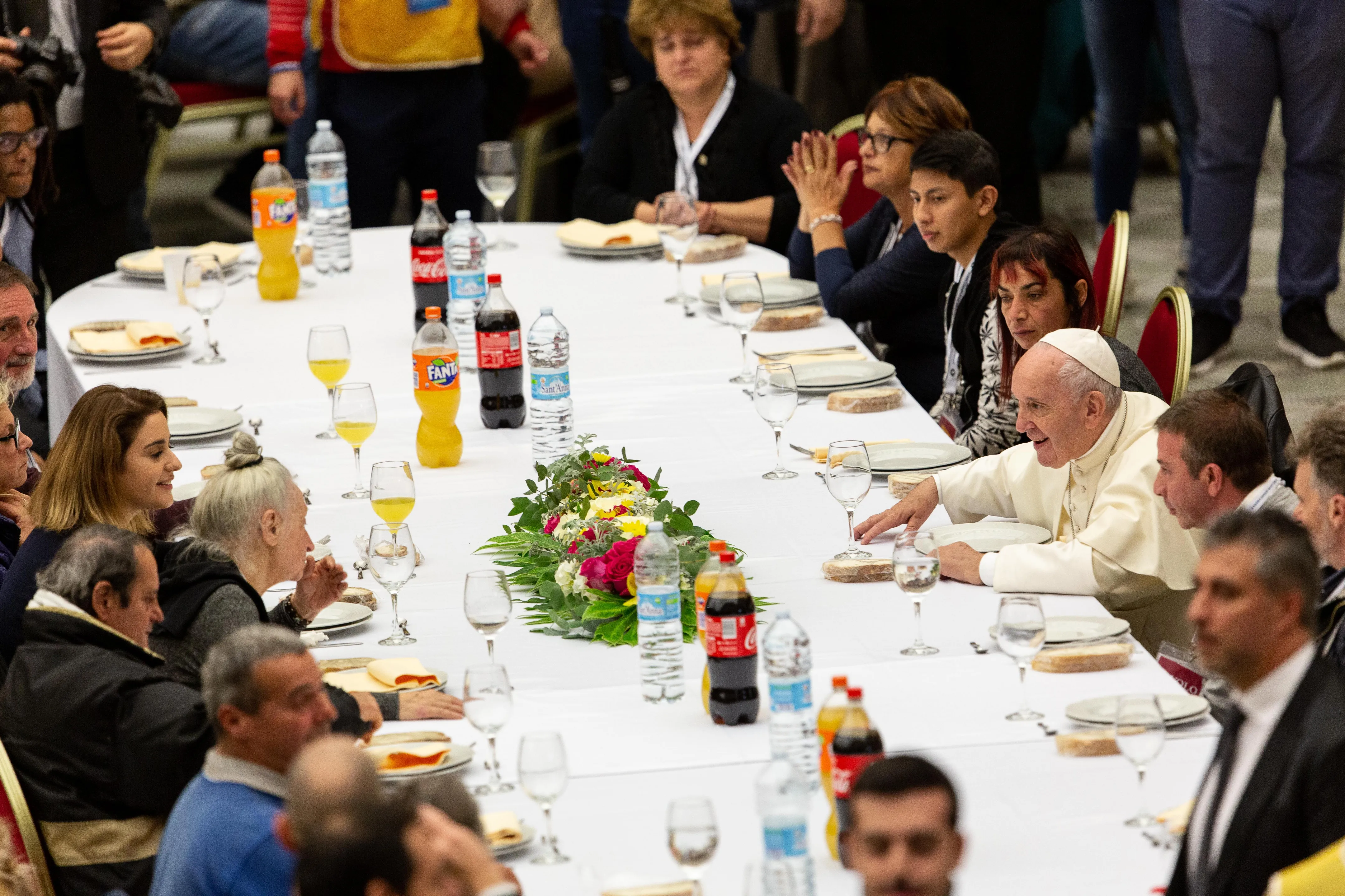 Pope Francis shared a free lunch with nearly 1,500 poor people invited to dine at the Vatican for the 3rd annual World Day of the Poor on Nov. 17, 2019?w=200&h=150