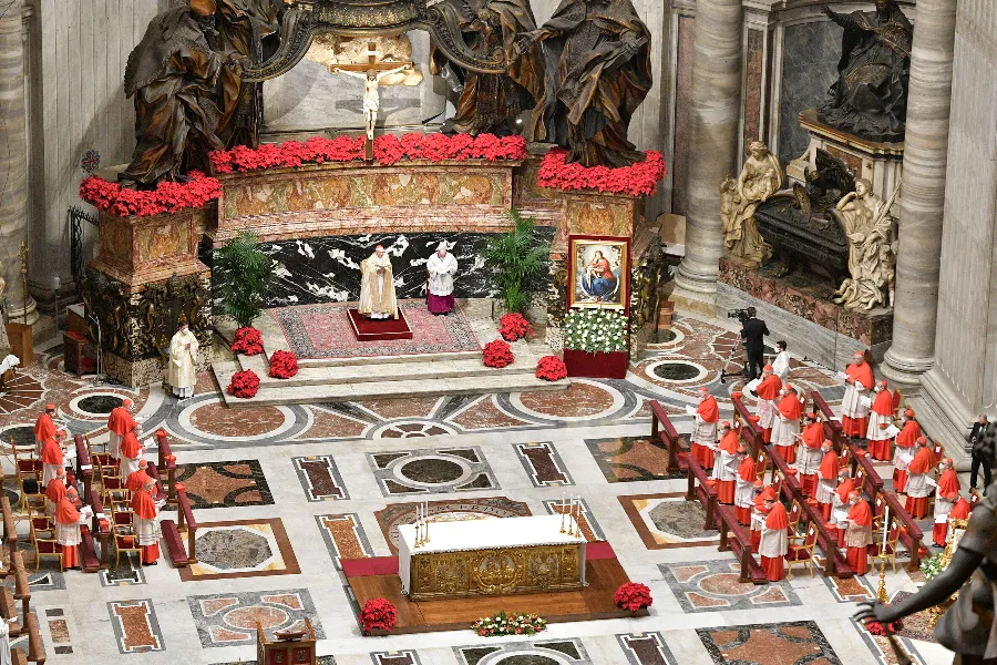 A consistory for the creation of new cardinals in St. Peter’s Basilica Nov. 28, 2020.