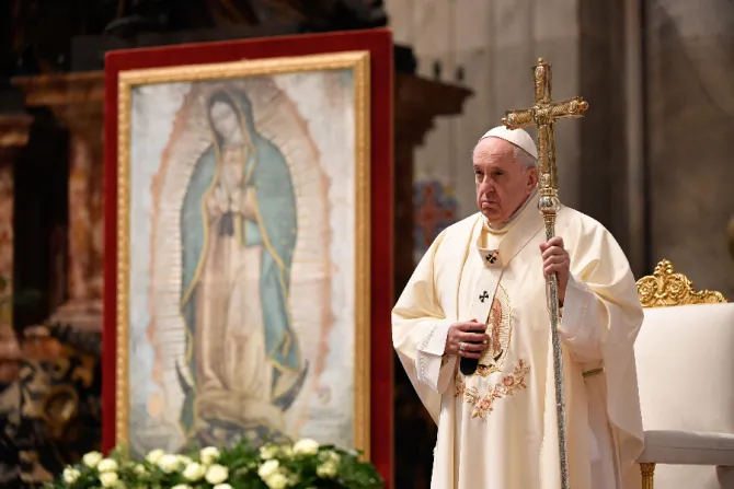 Pope Francis celebrates Mass for the Feast of Our Lady of Guadalupe inside St. Peter’s Basilica, Dec. 12, 2020
