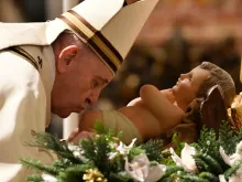 Pope Francis celebrates Christmas Mass in St. Peter's Basilica Dec. 24, 2020.