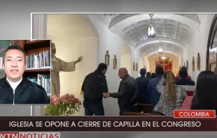 A proposal to convert the Catholic chapel located in the capitol building where Colombia’s Congress meets into a “neutral place of worship” is “persecution of the Catholic Church,” said Father Raúl Ortiz. EWTN News/YouTube screen shot