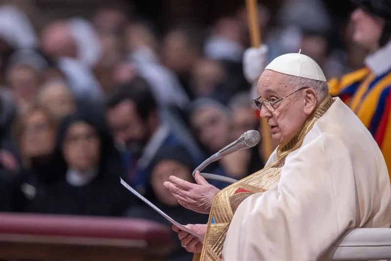 Pope Francis speaks at a Mass on the World Day of Consecrated Life, the feast of the Presentation of the Lord, on Feb. 2, 2024, in St. Peter's Basilica at the Vatican.?w=200&h=150