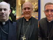 Left to right: Archbishop Salvatore Cordileone of San Francisco, Bishop Kevin C. Rhoades of Fort Worth-South Bend, Indiana, and Auxiliary Bishop Robert P. Reed of the Archdiocese of Boston.