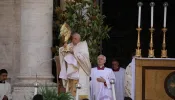 This year Pope Francis did not walk in the Eucharistic procession, but joined at the end for adoration of the Blessed Sacrament and to offer the Eucharistic blessing.