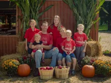 The Tennes family at their farm, Country Mill Farms, outside of Charlotte, Michigan.