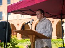 Students, faculty, monks, and staff at Belmont Abbey College took part in their first “Cover to Cover” Bible Marathon Reading Event from April 8–12, 2024..