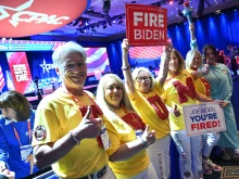 Supporters of former US President and 2024 presidential hopeful Donald Trump attend the Conservative Political Action Conference (CPAC) in National Harbor, Maryland, on February 24, 2024.
