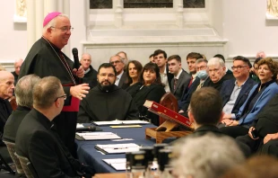 Archbishop Nelson Perez speaks about the heroic virtues of Father Bill Atkinson, O.S.A., and the work performed to prepare the formal documents related to his cause for beatification and canonization. Sarah Webb