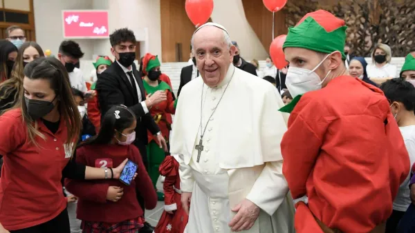Pope Francis had a belated birthday celebration on Dec. 19 with children helped by the Vatican's Santa Marta Pediatric Dispensary. Vatican Media