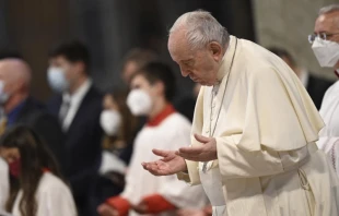 Pope Francis at the Divine Mercy Sunday Mass at St. Peter's Basilica on April 24, 2022. Vatican Media