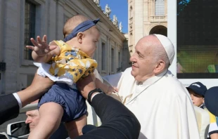 Pope Francis waves during his Angelus address at the Vatican, Aug. 8, 2021. Vatican Media.