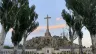The cross in the Valley of the Fallen is erected over a granite outcrop, 150 meters over the basilica.