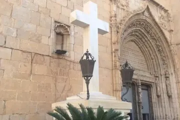 Cross in the square of the church of San Martín, in Callosa de Segura, Spain