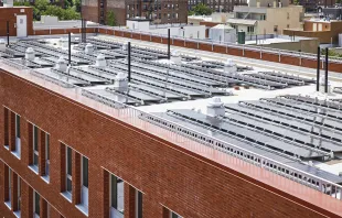 Solar panels on the affordable housing Bishop Valero Residence in Astoria, Queens. Credit: Catholic Charities Brooklyn and Queens