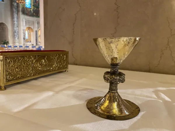 A 15th-century chalice from Ireland was used in the Mass of the Holy Spirit that inaugurated the new academic year on Sept. 1, 2022, at the Basilica of the National Shrine of the Immaculate Conception on the campus of The Catholic University of America in Washington, D.C. Katie Yoder/CNA